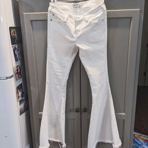 Free People White Flare Jeans